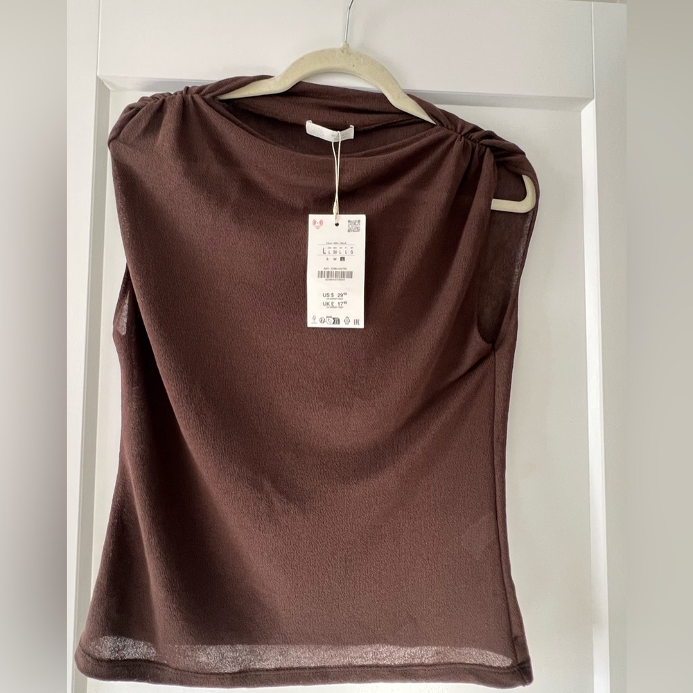 Zara drape neck top